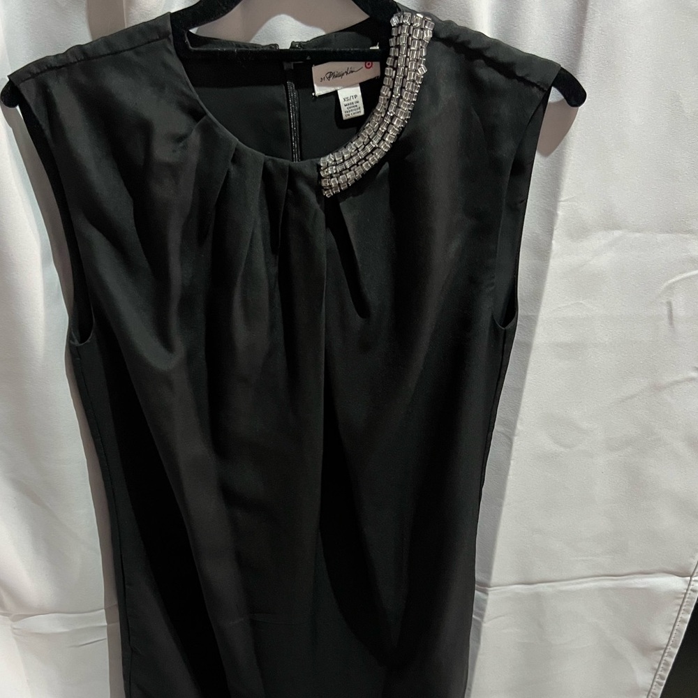 3.1 Phillip Lim/Target  Black Sleeveless Dress with Crystal Neckline
